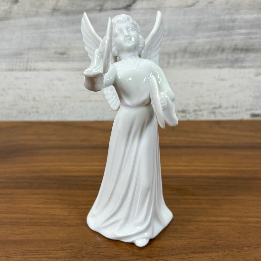 Vintage Schmid Bros Porcelain Angel play the Cymbals Hand Made 6"